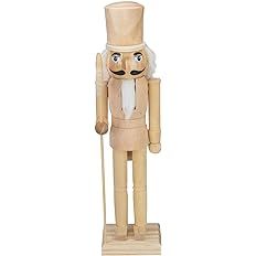 15" Unfinished Paintable Wooden Christmas Nutcracker with Scepter | Amazon (US)