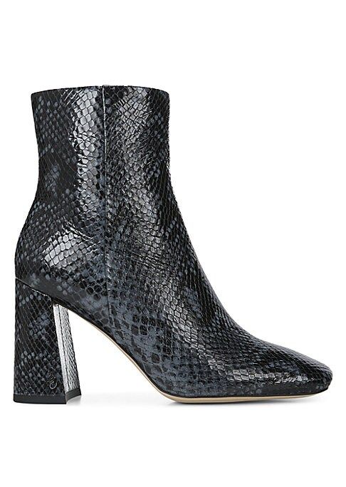 Sam Edelman Women's Codie Snakeskin-Embossed Leather Ankle Boots - Blue - Size 8 | Saks Fifth Avenue