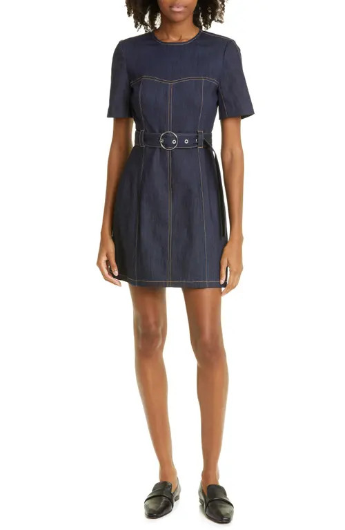Cinq à Sept Siv Belted Denim Dress in Indigo at Nordstrom, Size 2 | Nordstrom