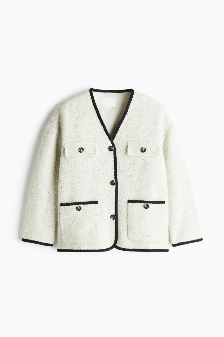 V-Neck Bouclé Jacket | H&M (US + CA)