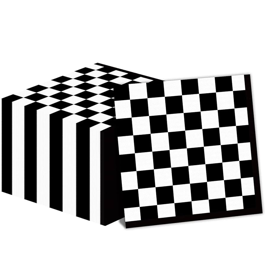 50 Pack Black and White Checkered Flag Party Napkins Disposable Race Car Birthday Party Supplies ... | Amazon (US)