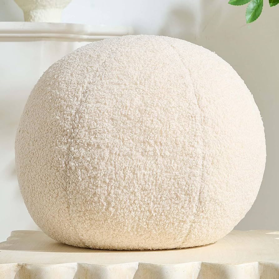 11.8 inch Ball Pillow Round Decorative Pillow Beige Sphere Shaped Throw Pillows Soft Nordic Style... | Amazon (US)