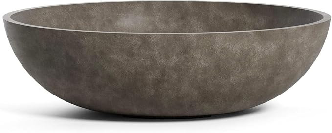 Cavo Large Fiberglass Bowl Planter, Wide Low Indoor/Outdoor | Fiberglass & resin, weatherproof UV... | Amazon (US)