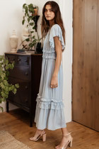 Willa Ruffle Dress in Light Blue - böhme | Böhme US