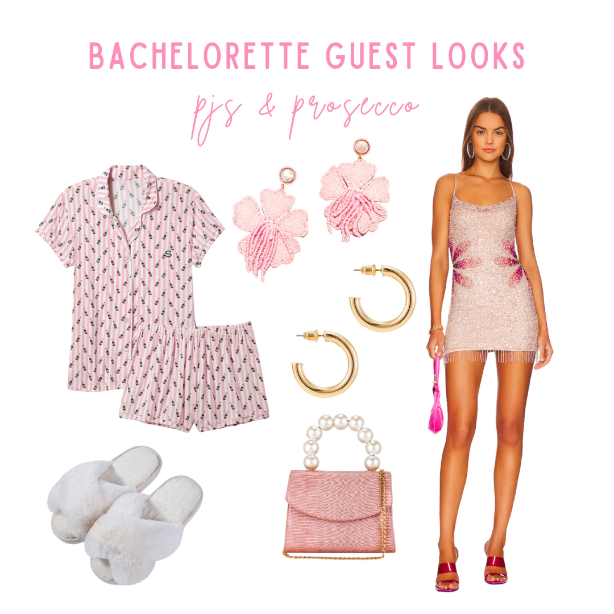 Guest outfits for a pjs and Prosecco bachelorette party 

Mini dress, pink dress, comfy pajamas, statement earrings, slippers, pink purse, bachelorette outfit, vacation outfit, bachelorette party outfit, vacation dress, bachelorette party dress 

#LTKtravel #LTKwedding #LTKSeasonal
