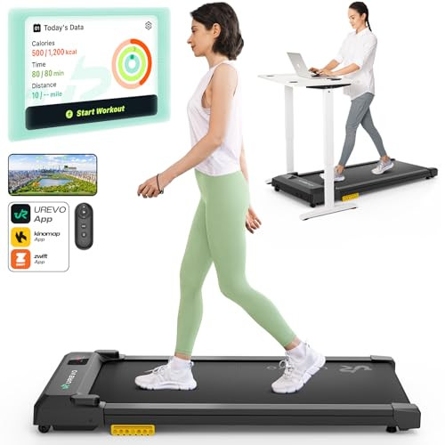 UREVO Walking Pad, Treadmills for Home Small, Under Desk Treadmill with 265 Lbs Capacity, APP Supported, Portable Walking Treadmill | Amazon (US)