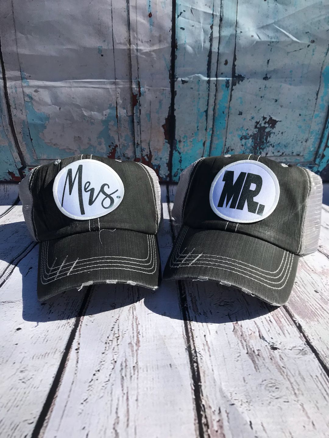 Trucker Hats Mr and Mrs. Trucker Hats Bride and Groom Hats Wedding Hats Newly Wed Hats His and He... | Etsy (US)