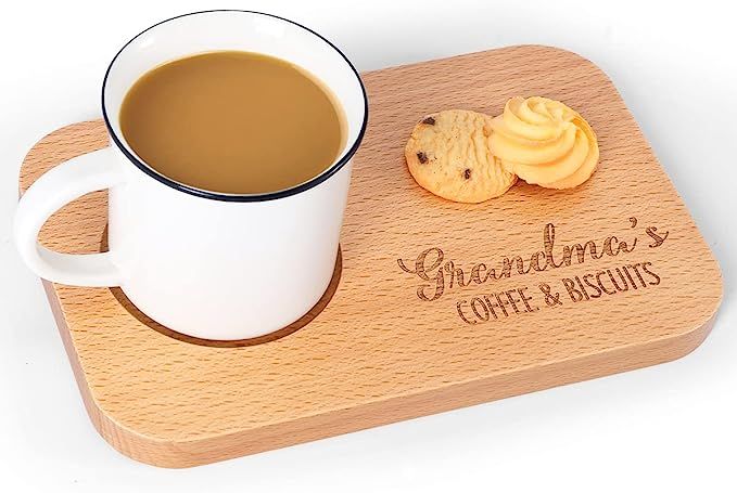 Grandma Gifts Serving Tray, Zingoetrie Coffee Biscuits Wooden Small Tray Cheese Food Board Birthd... | Amazon (US)