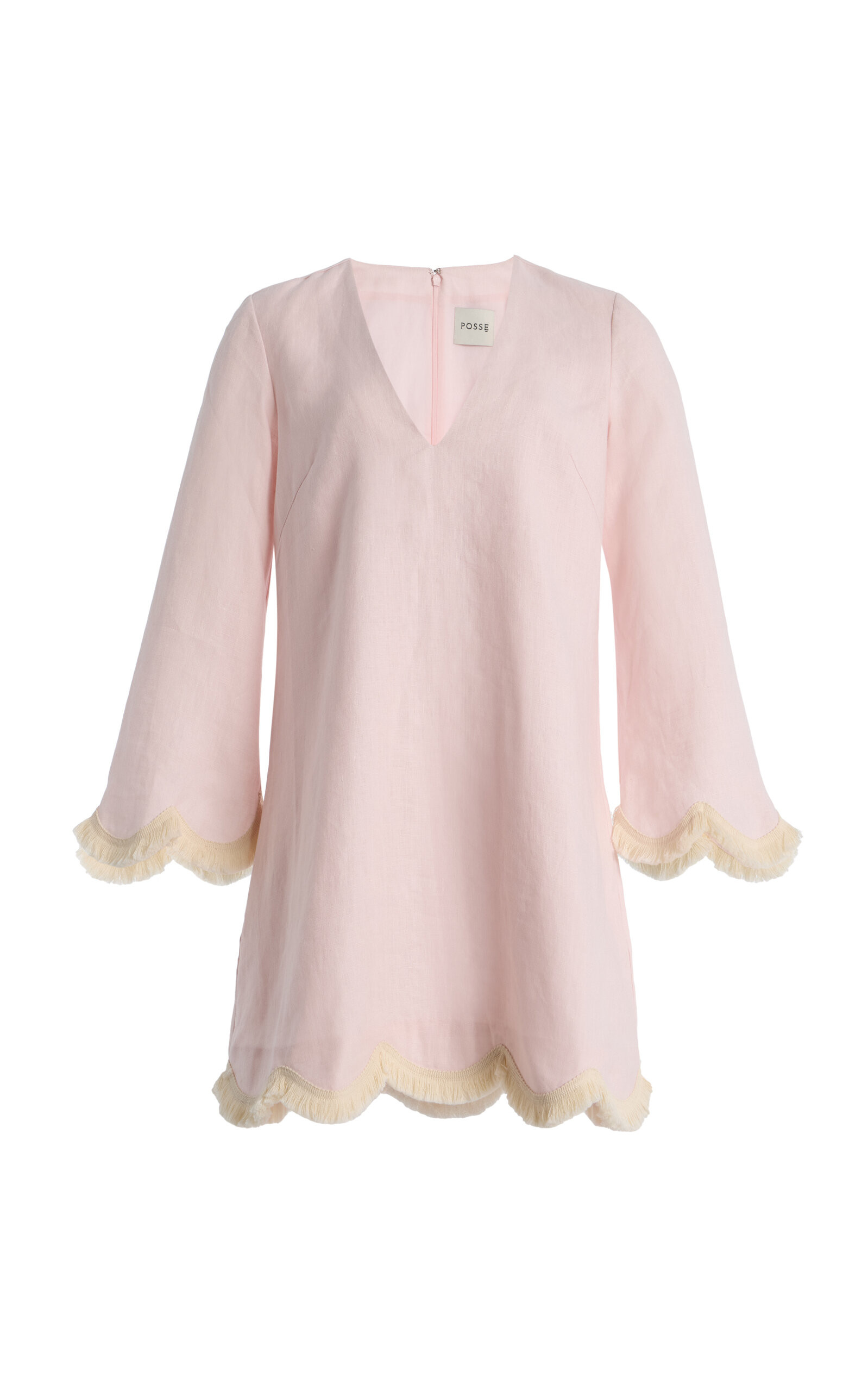 Exclusive Essie Fringed Linen Mini Kaftan | Moda Operandi (Global)