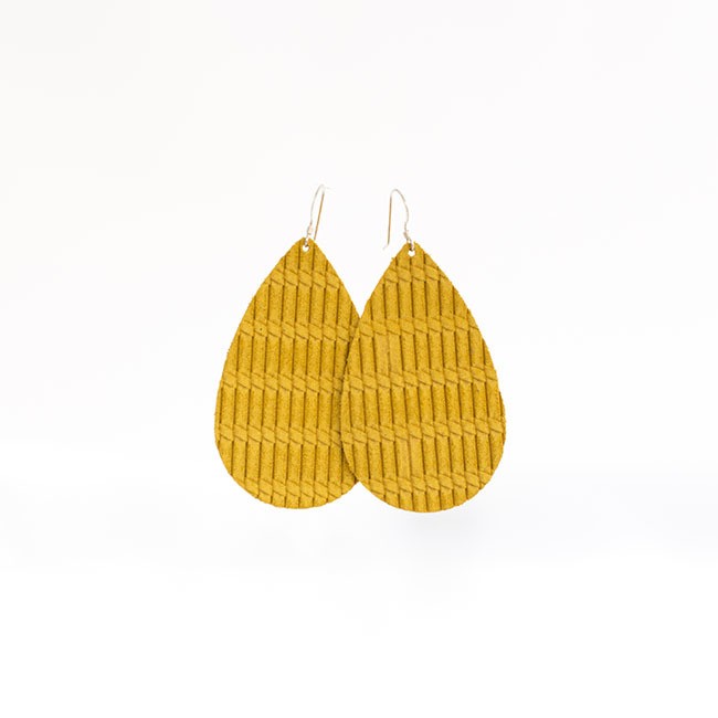 Saffron Cord Leather Earrings | Nickel and Suede