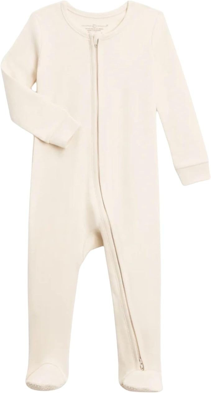 Colored Organics Baby Organic Cotton Peyton Zip Up Footed Sleeper | Amazon (US)