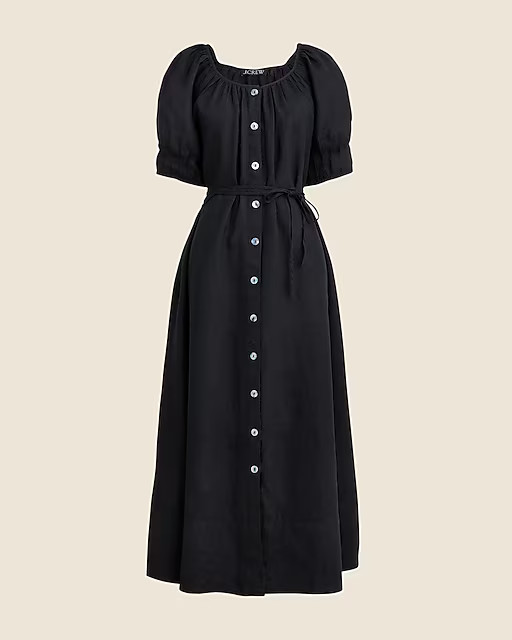 Button-up midi dress in linen | J. Crew US
