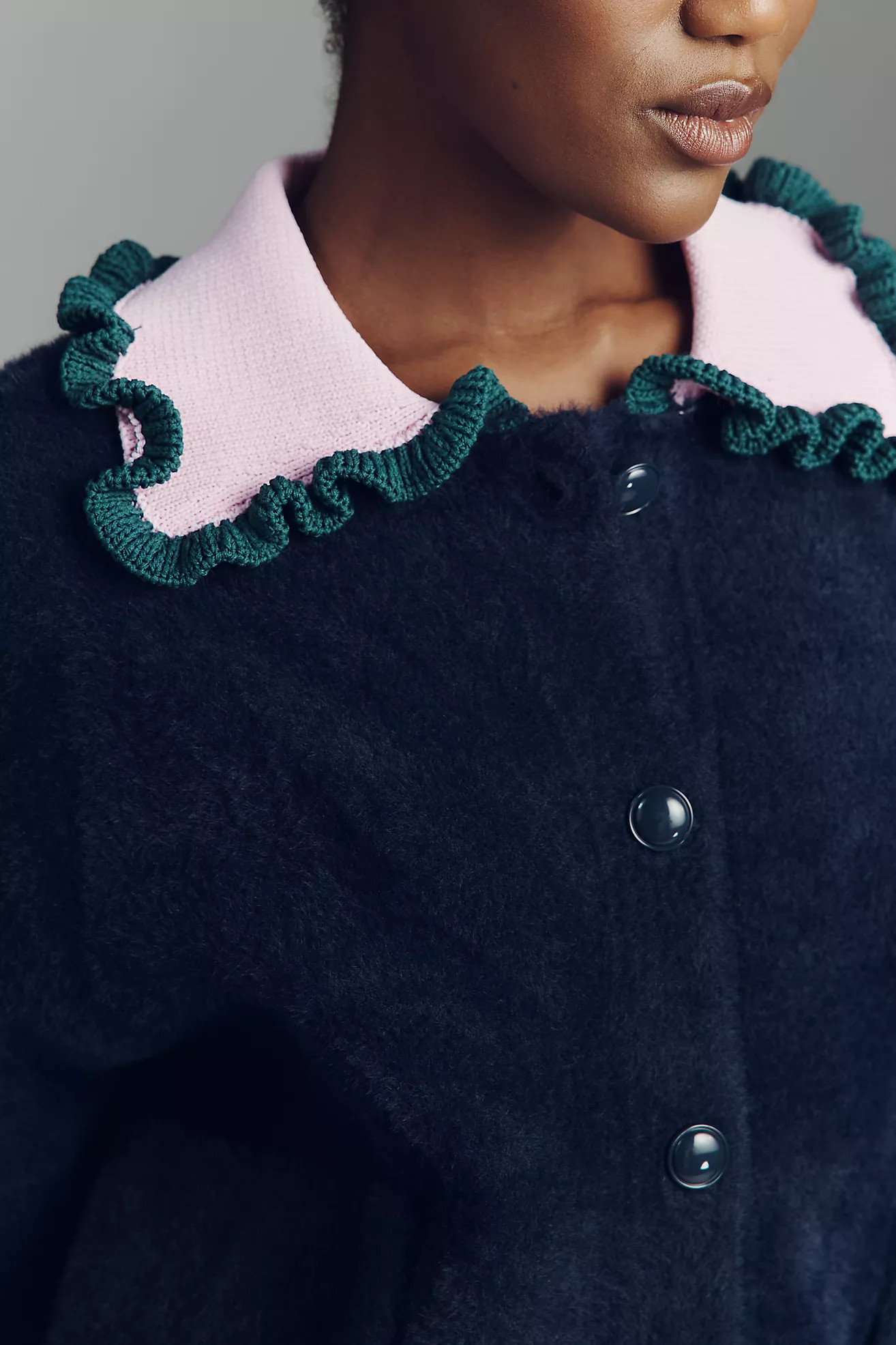 Essentiel Antwerp Jardener Ruffle-Collar Cardigan Sweater | Anthropologie (US)