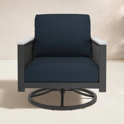 Townsend Outdoor Townsend Swivel Rocker Metal Chair with Sunbrella® Cushion | Wayfair North America