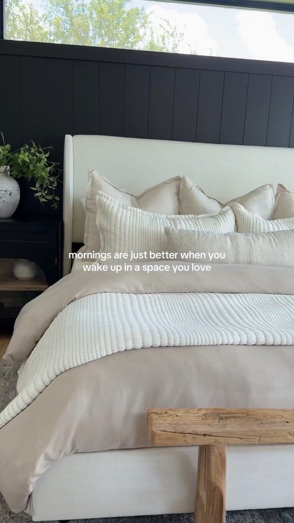 Obsessed with this elevated neutral bedding from Quince—layered textures, organic…