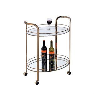 Bowery Hill Modern Bar Cart in Champagne | Homesquare