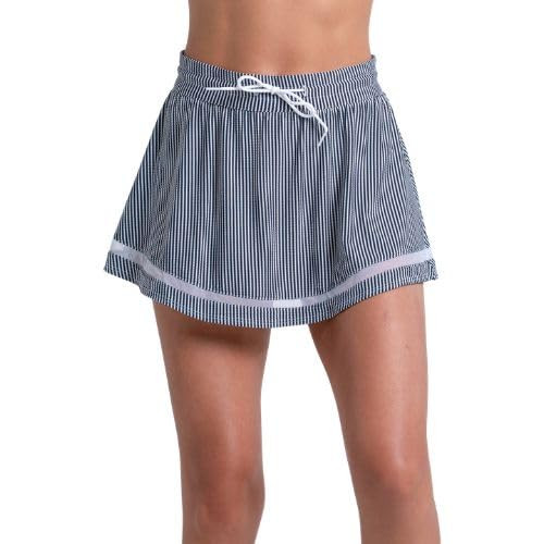 Lucky In Love Women's High Waist Seersucker Skirt (Midnight, Small) | Amazon (US)