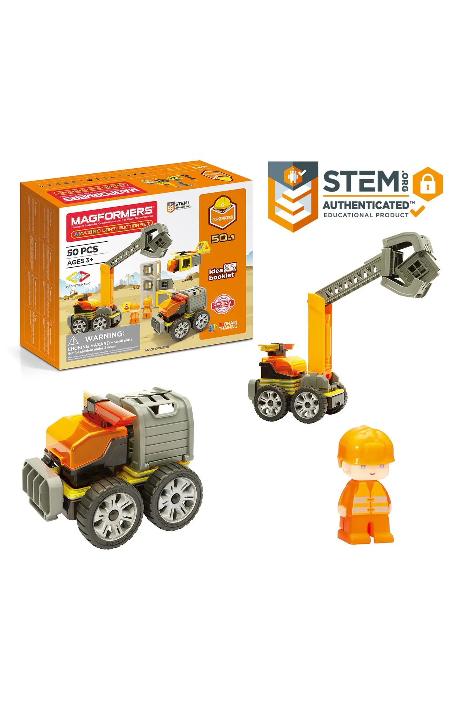 Magformers Amazing Construction 50-Piece Magnetic 3D Construction Set | Nordstrom | Nordstrom