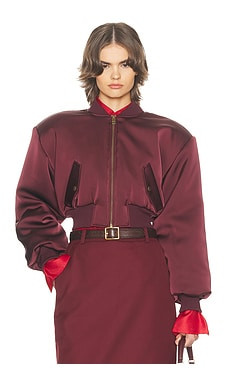 Helsa The Satin Puff Bomber in Mulberry from Revolve.com | Revolve Clothing (Global)