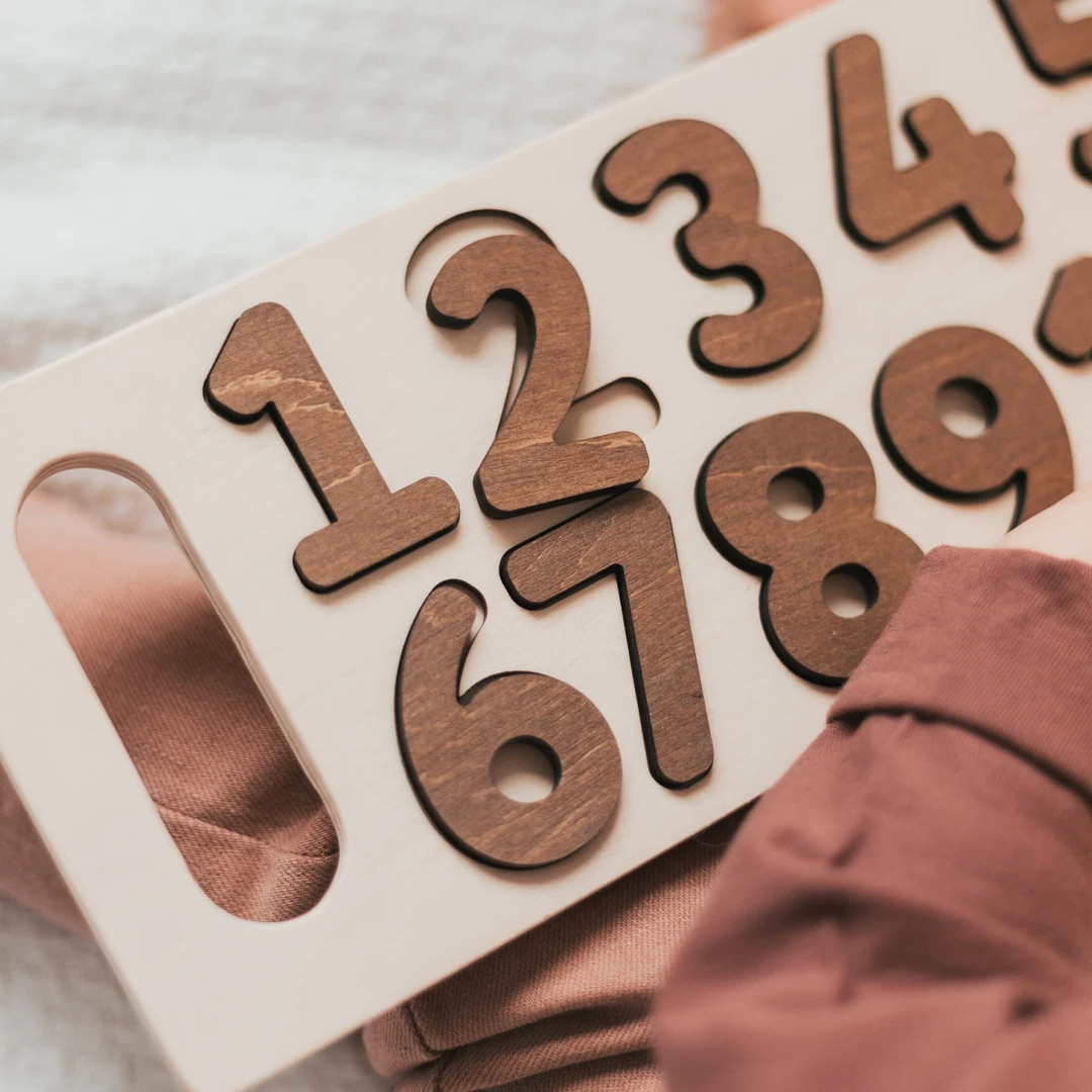 Natural Wooden Numbers Puzzle Custom Gift for Kids - Etsy | Etsy (US)