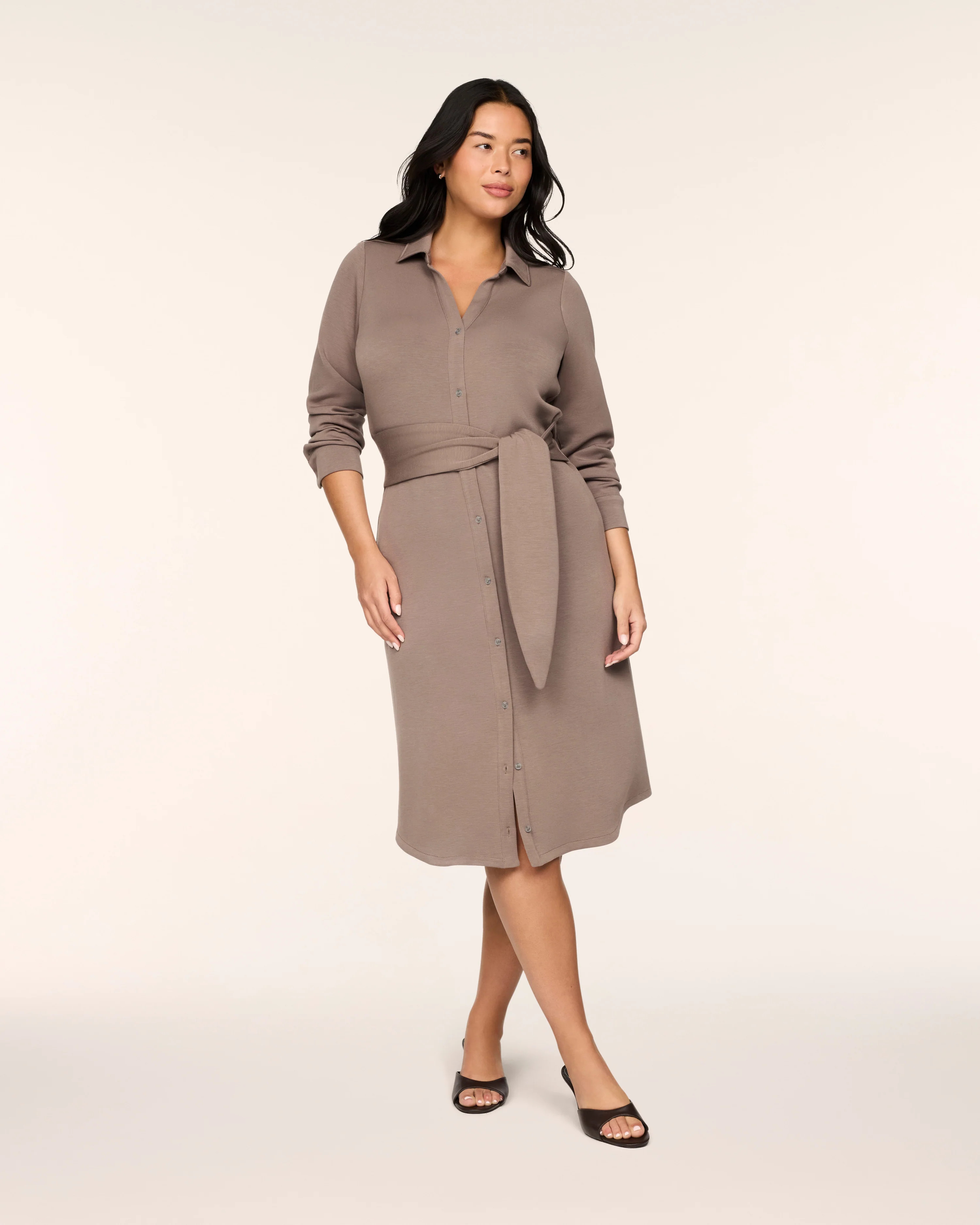 AirEssentials Tie-Waist Midi Shirt Dress | SPANX | Spanx