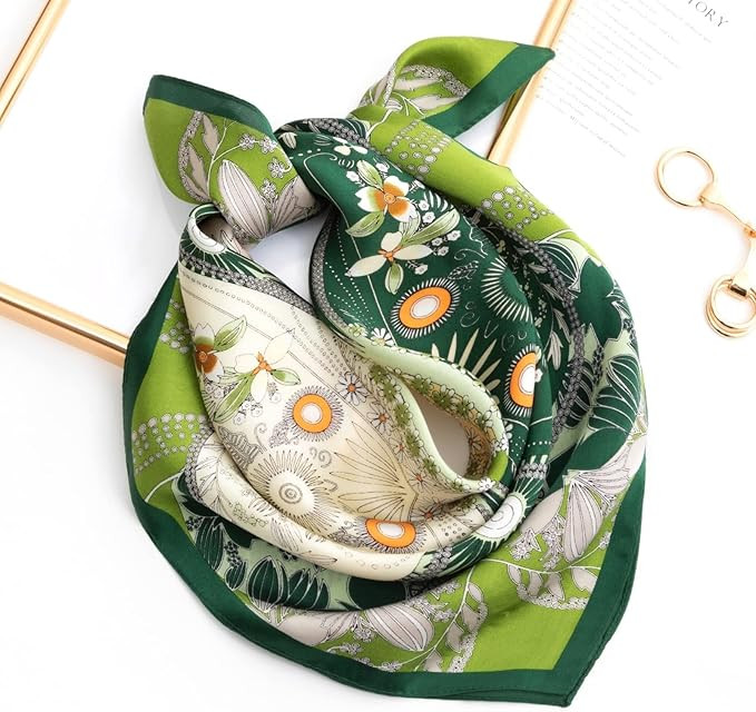 PoeticEHome 100% Mulberry Silk Neck Scarf 21"x21" Small Square Scarfs for Women Gift Packed | Amazon (US)