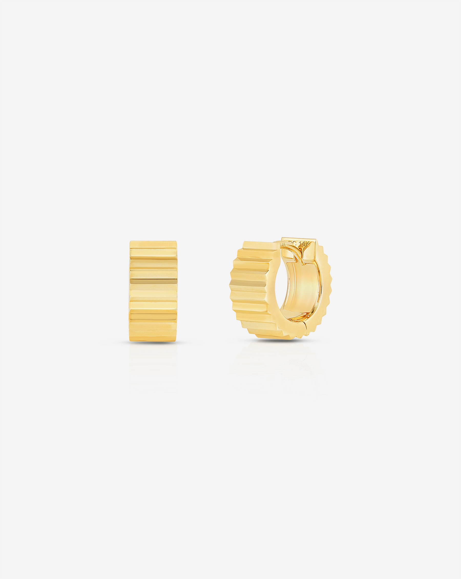 Wide Fluted Gold Hoops | Ring Concierge
