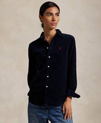 Women's Classic-Fit Cotton Corduroy Shirt | Macy's