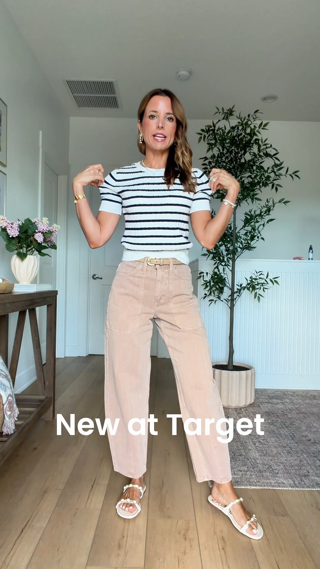 New Target arrivals for summer and early fall! New barrel leg jeans in 00. Striped sweater top in XS. Elevated casual outfit. Teacher outfit. Fall outfit. Summer outfit. I went up half a size in sandals.

#LTKootd #LTKgrwm #LTKPetite