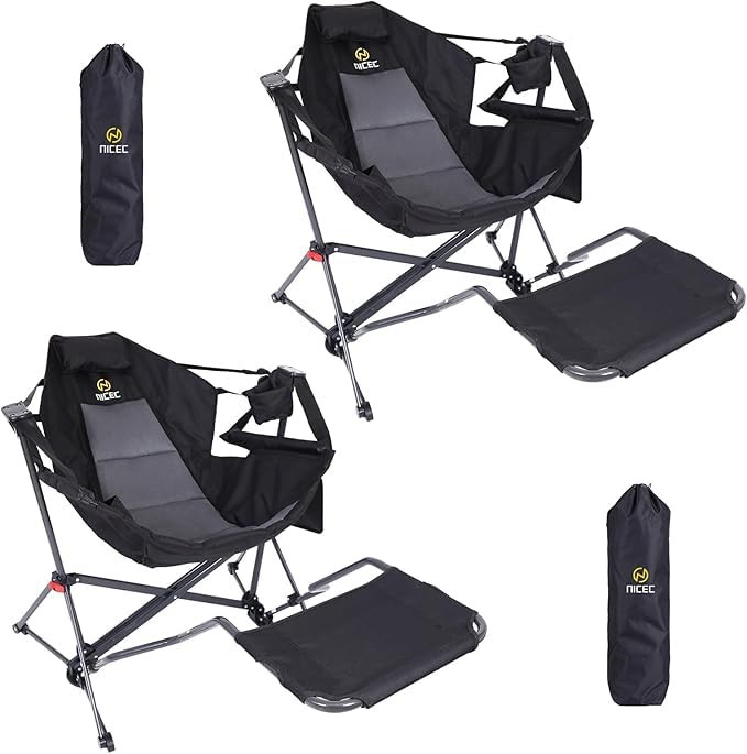 Nice C Hammock Camping Chair, Camping Chair Rocker, Swinging Chair, High Back with Stand, Cup Hol... | Amazon (US)