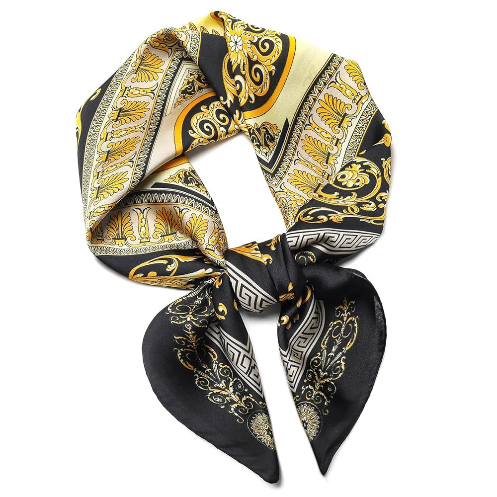 27.5" Silk Scarf of Women's Fashion Head Scarf Square Neck Satin Scarfs for Bag Hair Scarves Gift | Amazon (US)