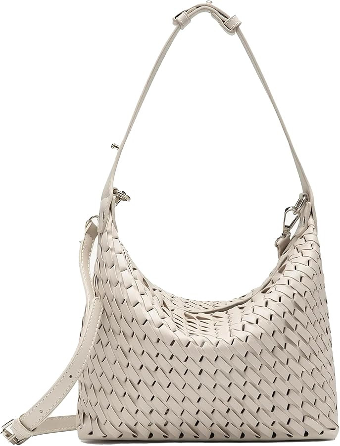 Woven Hobo Handbags Daily Casual Pu Leather Woven Top Handle Bags | Amazon (US)