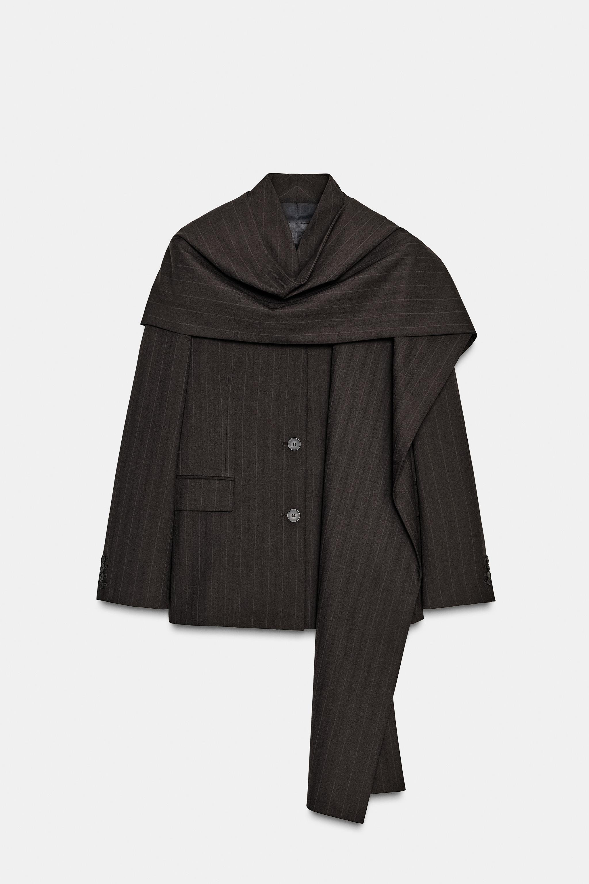 ZW COLLECTION LIMITED EDITION PINSTRIPE BLAZER WITH SCARF | Zara US