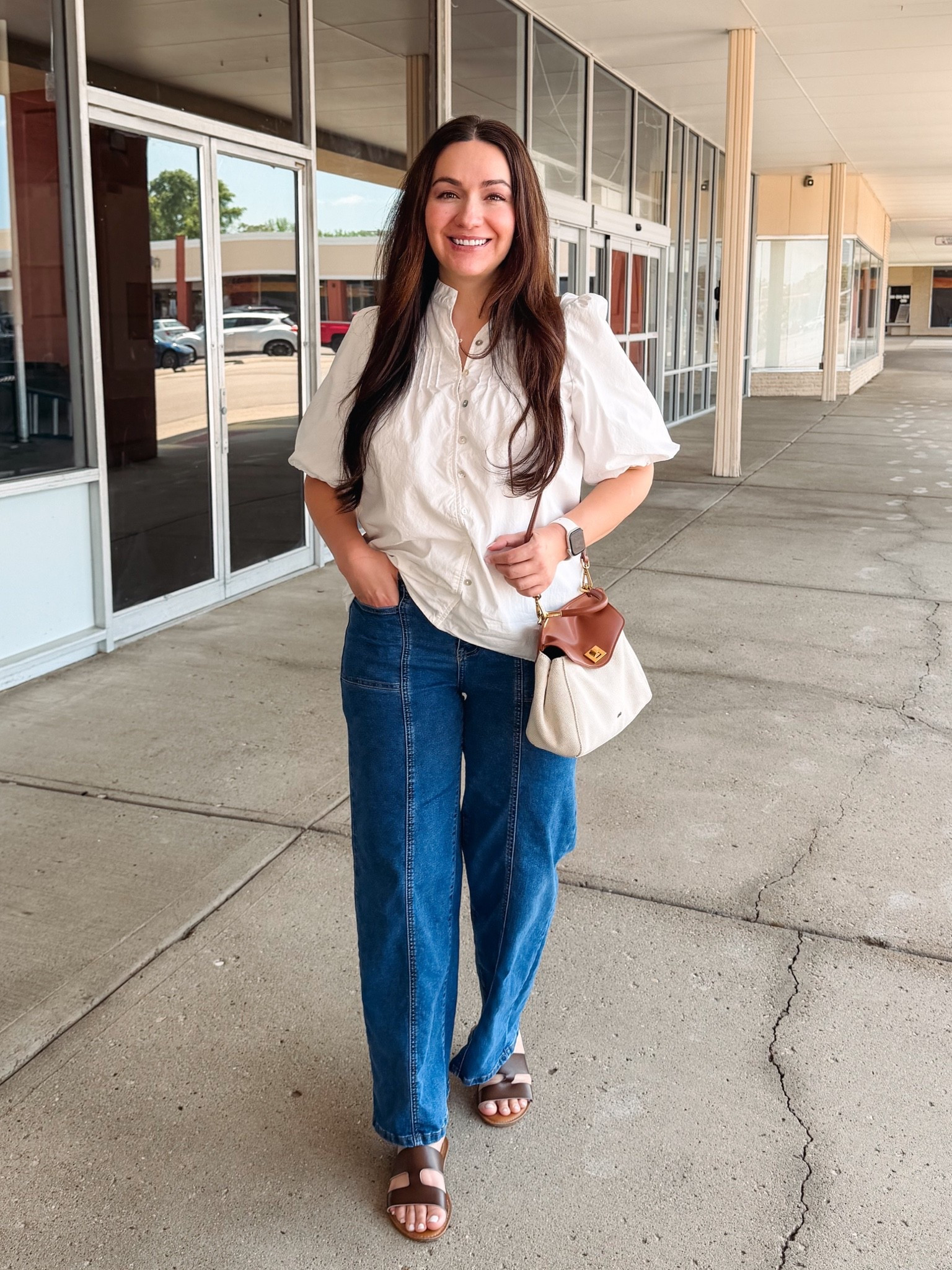 Outfit of the day 💕 I am obsessed with these jeans 👖 I also tried a new hairstyle: flat iron waves.

#LTKootd #LTKSeasonal #LTKSaleAlert
