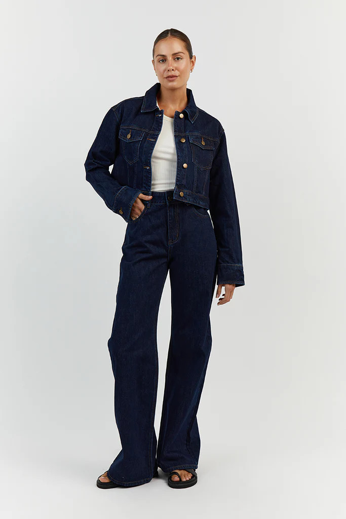DEVIN INDIGO CROPPED JACKET | DISSH
