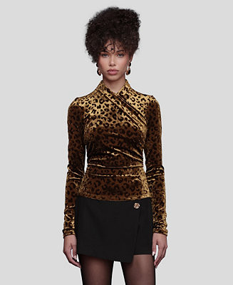 Avec Les Filles Women's Wrap Neck Long Sleeve Top - Macy's | Macy's