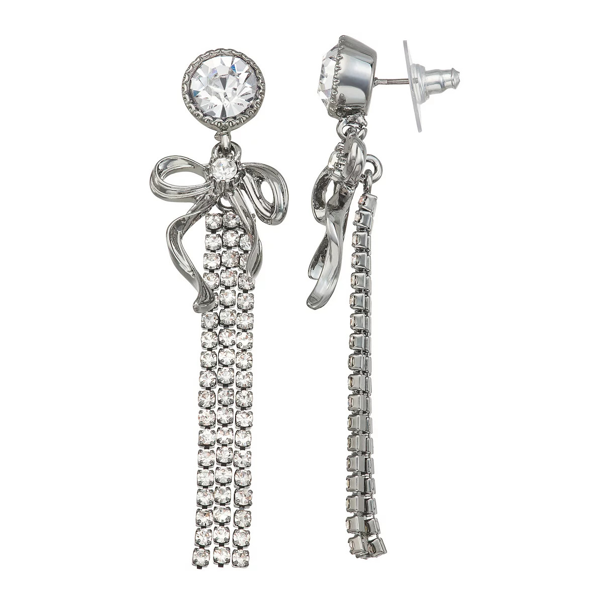 Simply Vera Vera Wang Bow Linear Drop Earrings | Kohl's