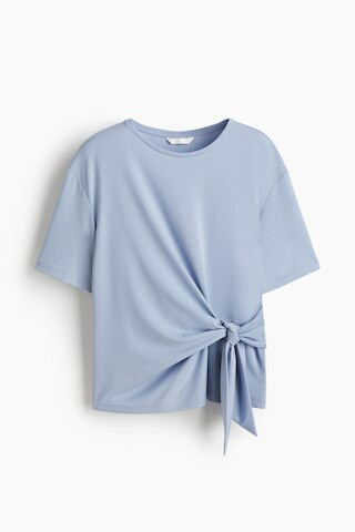 H & M - Shirt mit Bindedetails - Blau - Damen | H&M (DE, AT, CH, NL, FI)