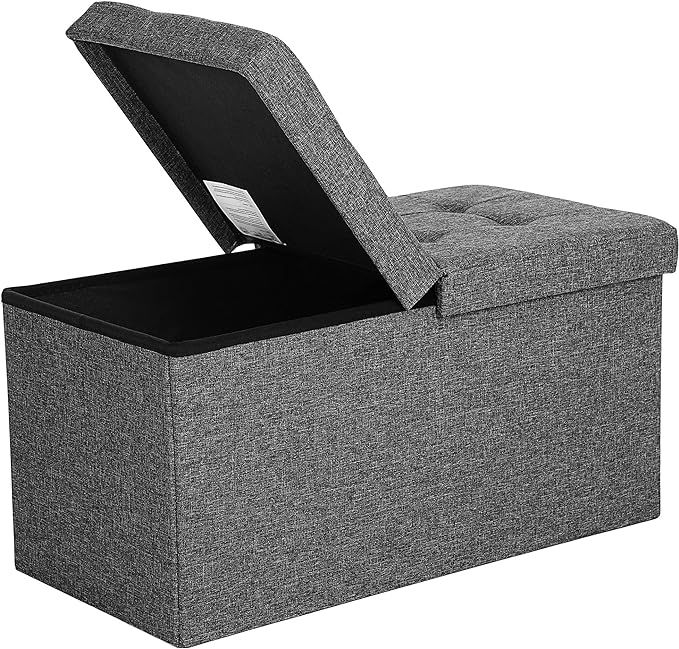 Amazon.com: SONGMICS 21.1-Gal Storage Ottoman Bench, Folding Storage Chest, Footstool with Flip-U... | Amazon (US)