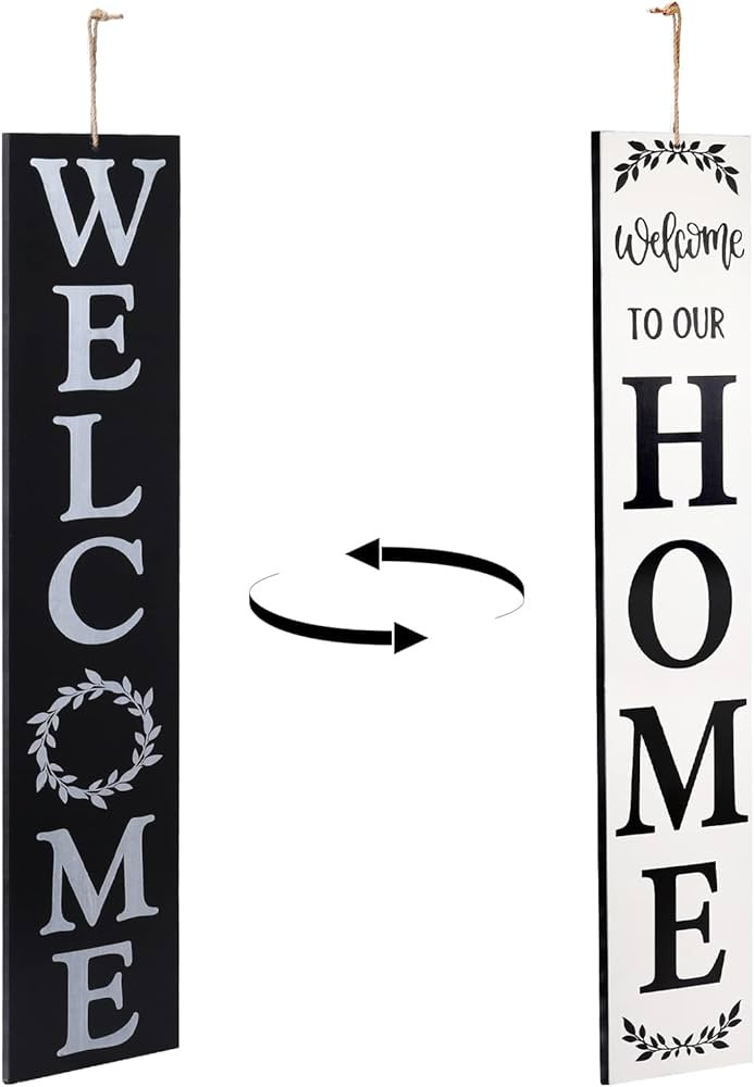 4 Ft Tall Outdoor Welcome Sign for Front Door, Vertical Spring Welcome Sign, 2 Sided Welcome Sign... | Amazon (US)