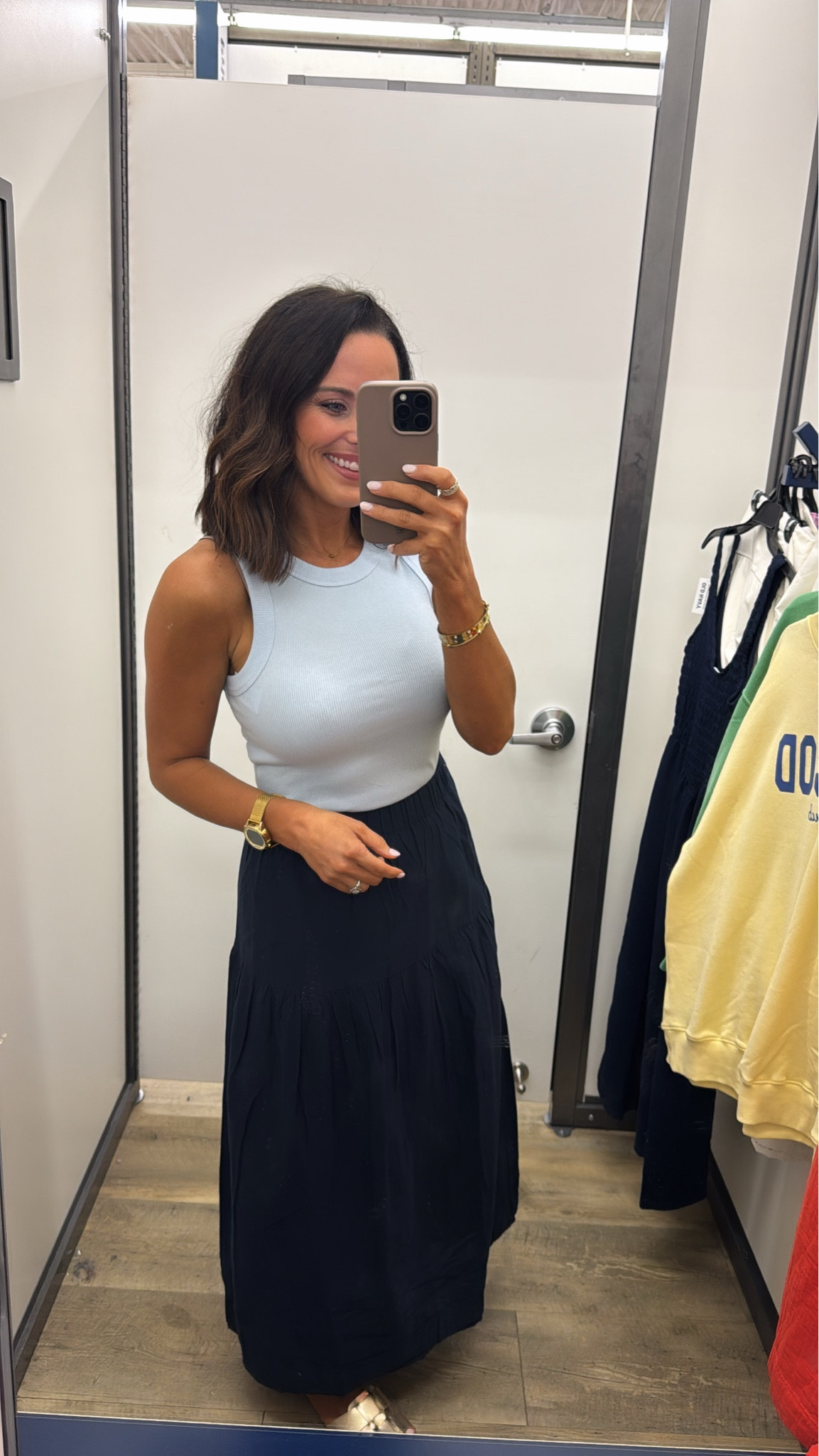 Navy and light blue is such a pretty combo. This light blue tank top paired with a flowy maxi skirt feels polished but still easy enough for everyday. Check out Old Navy! 

Spring style maxi skirt tank top outfit of the day mom life elevated everyday casual wear old navy finds mom teacher approved outfits springtime fashion VintagePickin 

#LTKmomlife #LTKOver40 #LTKdayinmylife