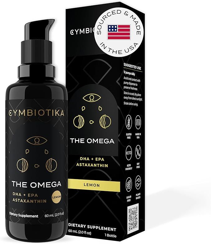 CYMBIOTIKA DHA Vegan Omega 3 Supplement, EPA & Astaxanthin 4mg Liquid Supplement, Supports Brain ... | Amazon (US)