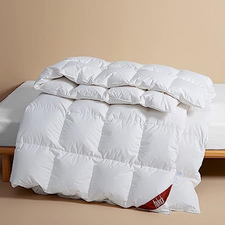 Airluck Feather Down Comforter Queen Size Full Hotel Fluffy Duvet Insert All Seasons Down Blanket... | Amazon (US)