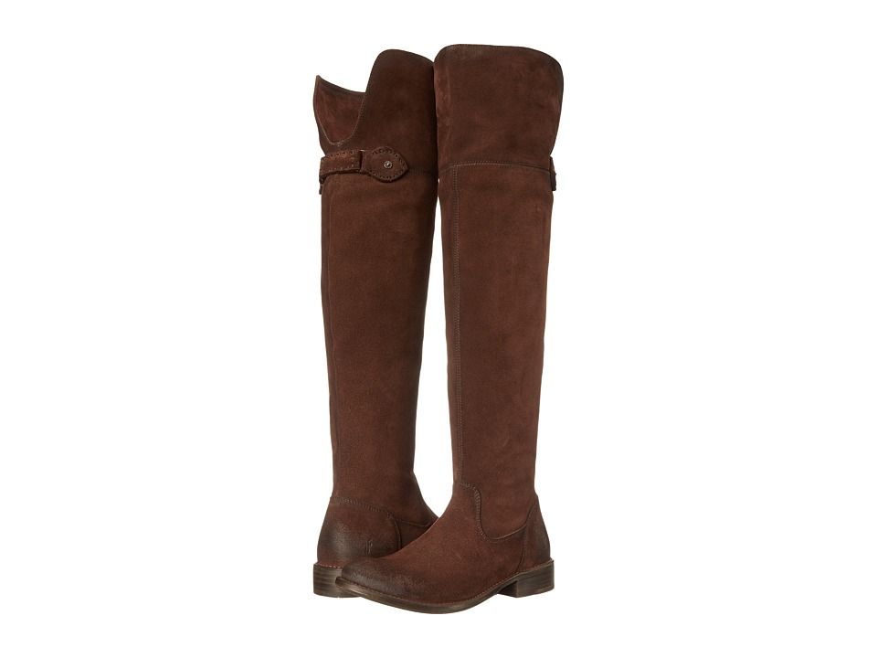 Frye - Shirley Over-The-Knee Riding (Brown Oiled Suede) Women's Pull-on Boots | 6pm