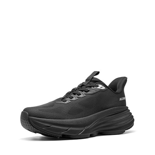 ALLSWIFIT Women's Slip On Walking Shoes Hands-Free Cushion Running Tennis Non-Slip Comfortable Gym Workout Athletic Breathable Fashion Sneakers SwiftLite,Size 9.5,All Black,AWUMRS2514 | Amazon (US)