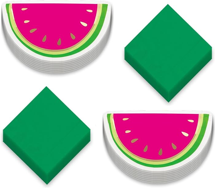 Watermelon Party Supplies - Watermelon Slice Dinner Plates and Napkins For Birthday Parties, Picn... | Amazon (US)