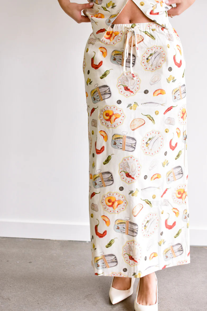 Praiano Food Print Maxi Skirt - FINAL SALE | Confête