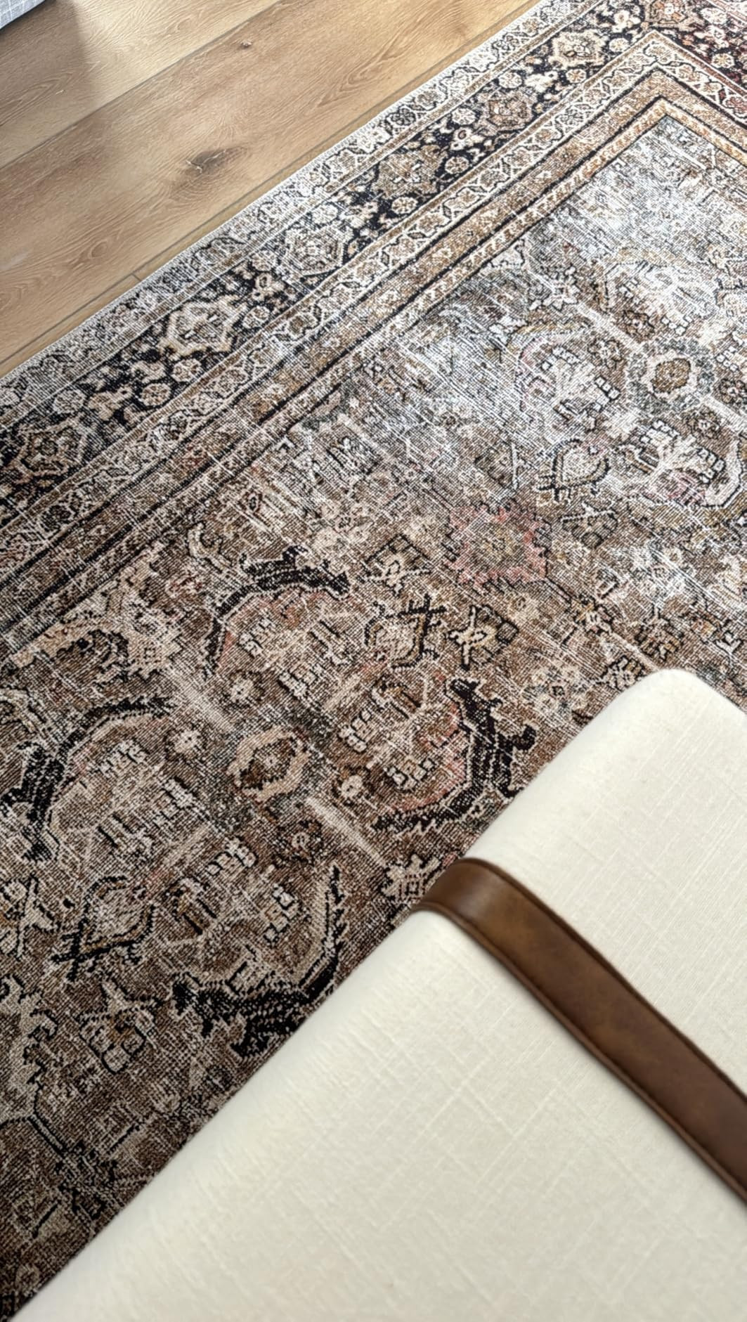 Loloi LAYLA Collection, LAY-03, Olive/Charcoal, 9'-0" x 12'-0", 13" Thick, Area Rug, Soft, Durable, Vintage Inspired, Distressed, Low Pile, Non-Shedding, Easy Clean, Printed, Living Room Rug | Amazon (US)