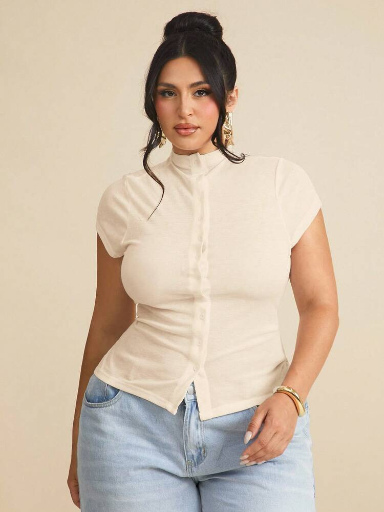 Shein Bae High collar Shirt | SHEIN
