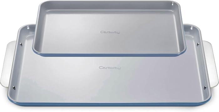 Caraway Non-Stick Ceramic Baking Sheet Duo - Naturally Slick Ceramic Coating - Non-Toxic, PTFE & ... | Amazon (US)